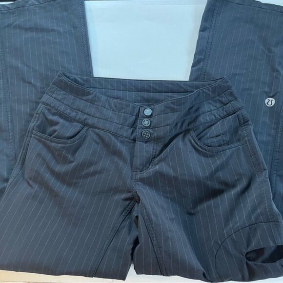 Vintage Lululemon Black Pinstripe Pants carry less pants - Picture 2 of 4
